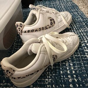 Nike White and Leopard Print Sneakers
